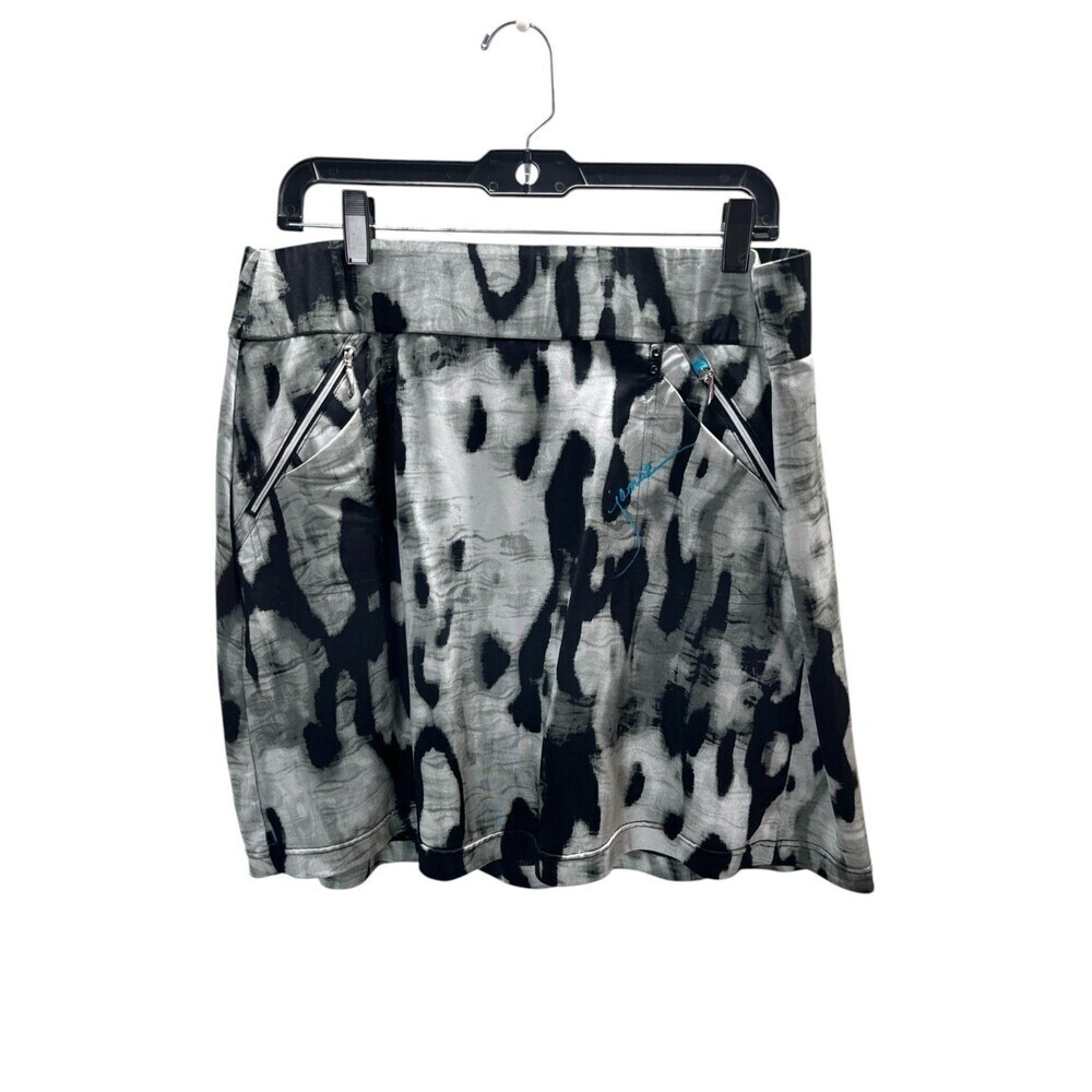 Jamie Sadock Skirt Women's Size 18 Black Gray Animal Print